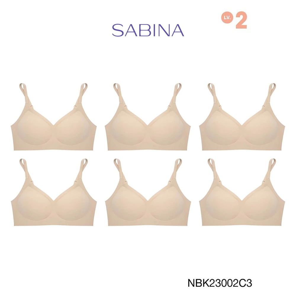 [Online Exclusive]Sabina Soft Collection (Set 6 ชิ้น) Level 2 เสื้อชั้นใน ไร้โครง รหัส NBK23002C3 - 