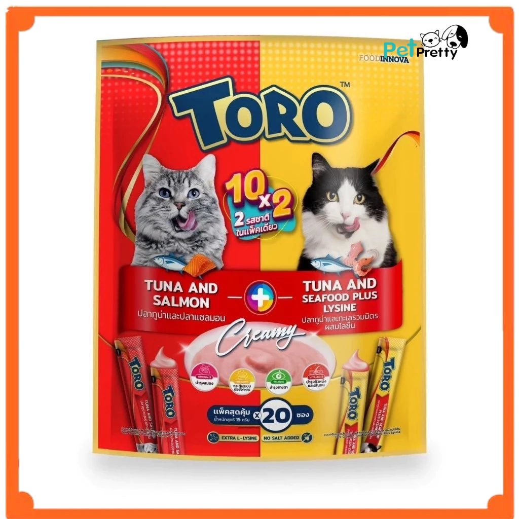 (20ชิ้น) Toro Toro ขนมแมวเลีย  มี7รส 15g (โทโร่ ขนมแมว)