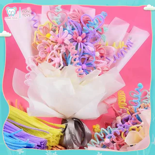 "[จัดส่งไว!] ชุดลวดกำมะหยี่ DIY 100 เส้น งานฝีมือประดิษฐ์ดอกไม้ สุดสร้างสรรค์ ของเล่นเสริมพัฒนาการเด็ก 3-12 ปี ปลอดภัยไม