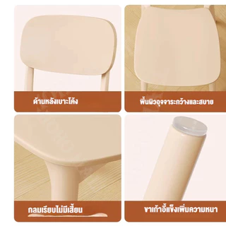 ซื้อ 2 แถม 2🌤 เก้าอี้กินข้าว เก้าอี้พลาสติก มีพนักพิง รับได้ 300 กิโลกรัม ประหยัดพื้นที่ เก้าอี้พลาสติก เก้าอี้มีพนักพ