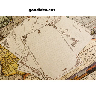 GIDA✏️ พร้อมส่ง กระดาษโน๊ต16แผ่นจดหมายวินเทจ บัตรอวยพรเขียนบันทึก
