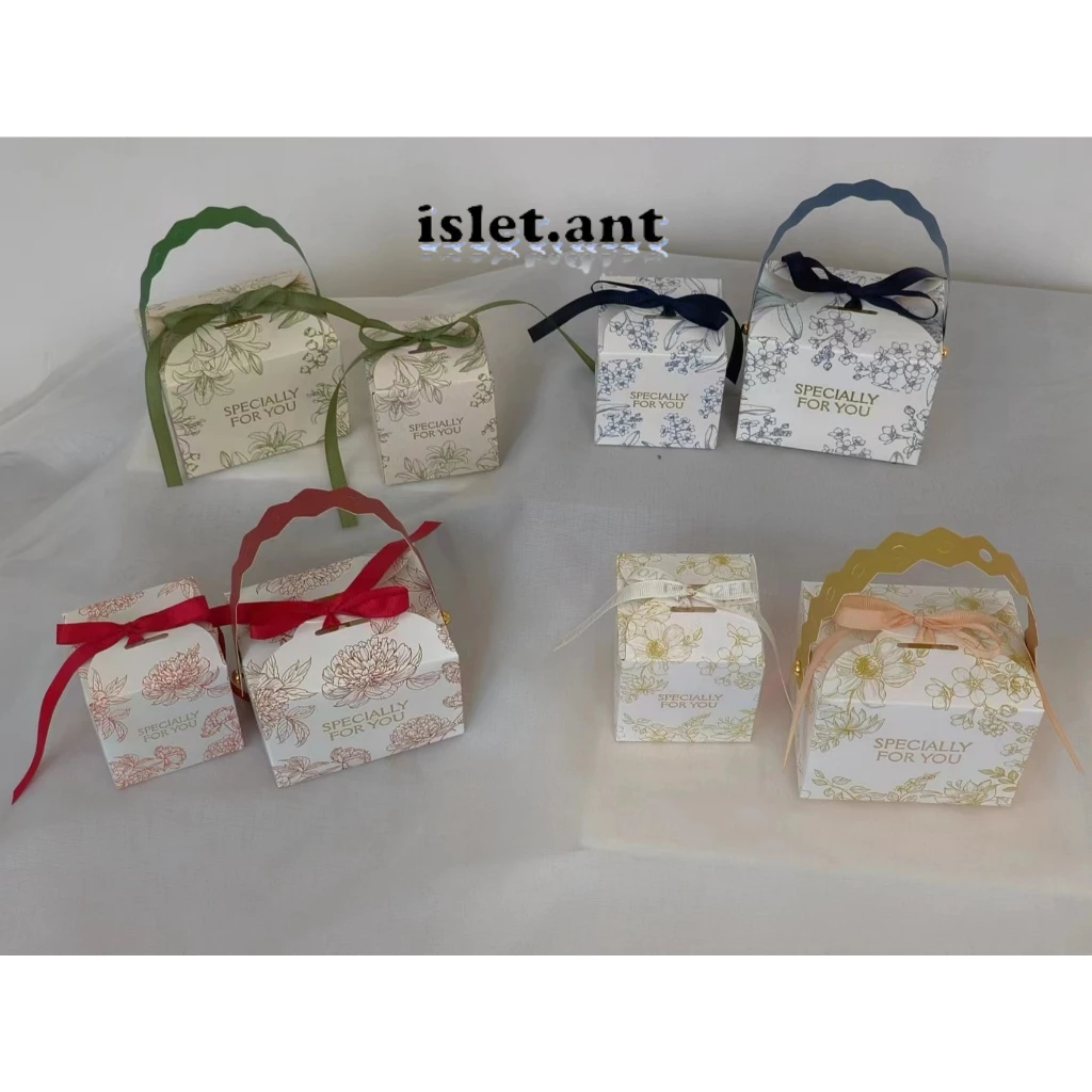 กล่องของขวัญ กล่องขนม กล่องกระดาษพิมพ์ลายSPECIALLY FORYOU  กล่องหูหิ้ว ลายดอกไม้ น่ารัก พร้อมริบบิ้นผูก - รูปที่ 6
