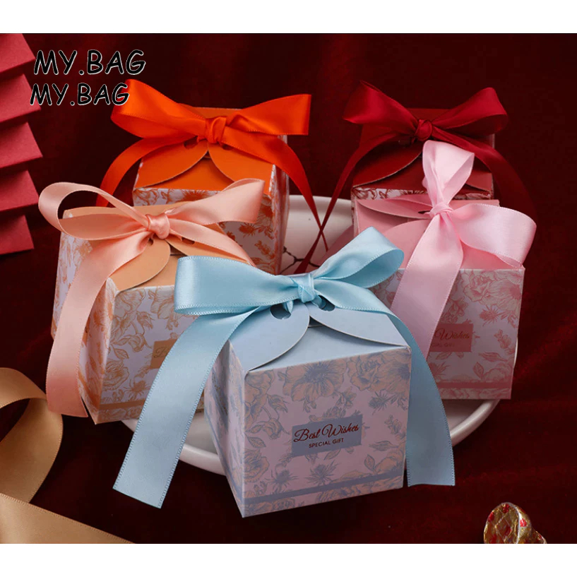 BAG กล่อง กล่องกระดาษ กล่องพิมพ์ลาย ใส่ขนม ลูกอม มี 2 ขนาด