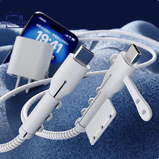 เคสถนอมสายชาร์จCharger Protector สายชาร์จซิลิโคนหุ้มสายเคเบิลข้อมูลแบบสร้างสรรค์ ปลอกหุ้มแบบนิ่ม ชุดป้องกันสายเคเบิลข้อม