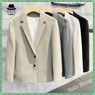 ชุดสูทผู้ชาย เสื้อเบลเซอร์แขนยาวผู้ชาย เกาหลี ใส่ได้ทั้งชายแ…