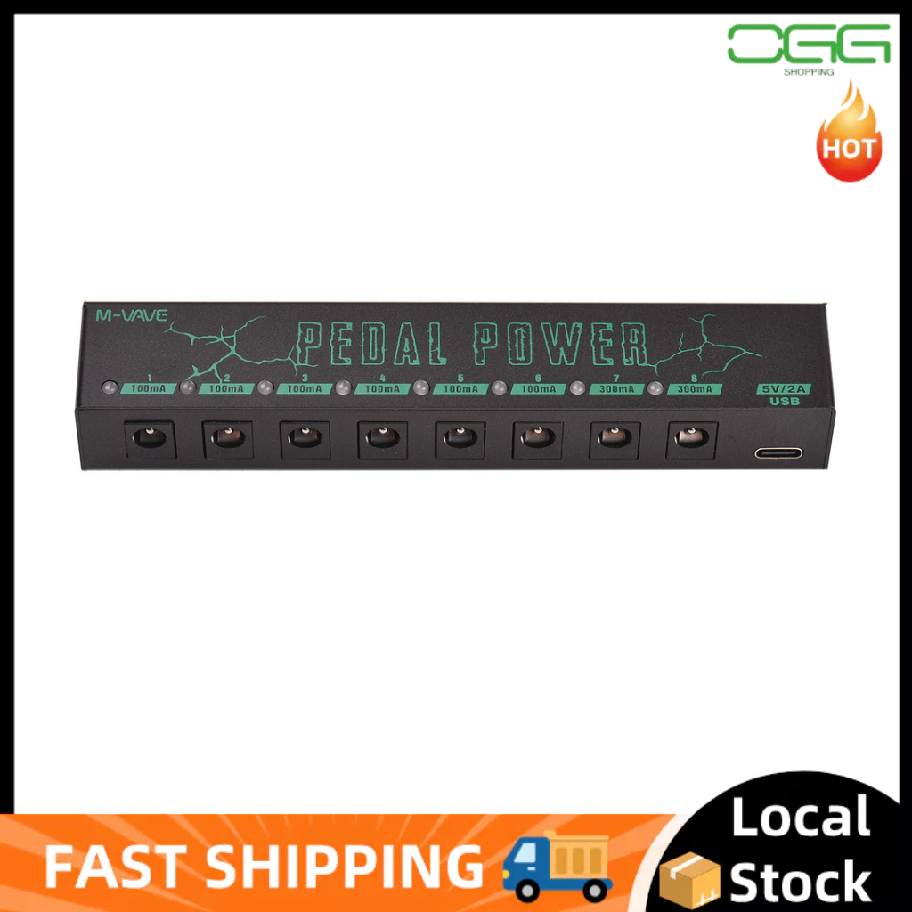 M-VAVE PEDAL POWER กีตาร์ Pedal Power กีตาร์ Effector แหล่งจ่ายไฟ 8 เอาต์พุต DC แยก