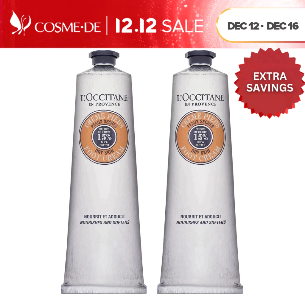 L'Occitane Shea Butter Foot Cream 150ml X2 [EXCLUSIVE BUNDLE]