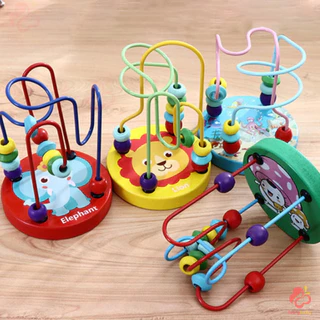 IVORYBABY ของเล่นไม้ ของเล่นขดลวดไม้ ฝึกทักษะการลงมือปฏิบัติจริงของเด็ก ตัวต่อไม้ ของเล่นเสริมทักษะและการเรียนรู้
