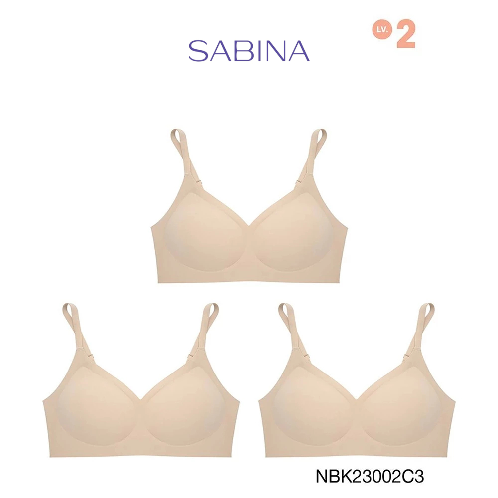 [Online Exclusive]Sabina Soft Collection (Set 3 ชิ้น) Level 2 เสื้อชั้นใน ไร้โครง รหัส NBK23002C3 - 