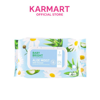 Baby Bright  อโลมอยส์เว็ททิชชู่ 100แผ่น เบบี้ไบร์ท Aloe Mois…