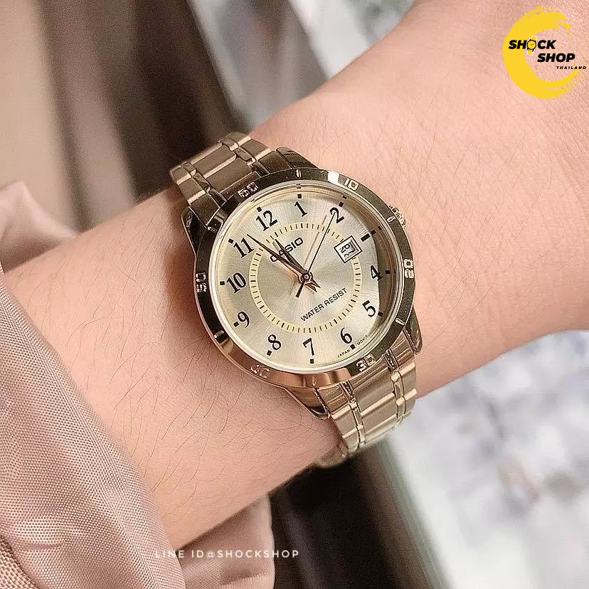 CASIO นาฬิกาผู้หญิง รุ่น LTP-V004G-9B สายสแตนเลส สีทอง รูปที่ 2