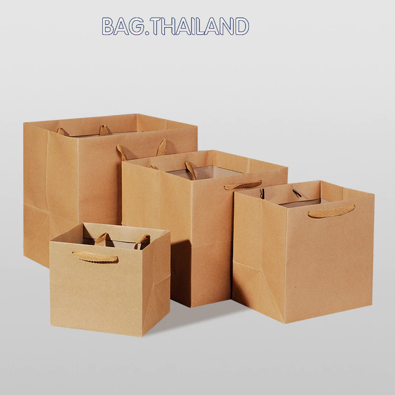 bag ถุงกระดาษหิ้ว ถุงกระดาษด้านเท่า ทรง4เหลี่ยม ใส่สินค้าพร้อมส่ง มีหลายขนาด พร้อมส่ง ราคา ถูกที่สุด ดีลบีเคเค แกลเลอรีภาพที่ 2