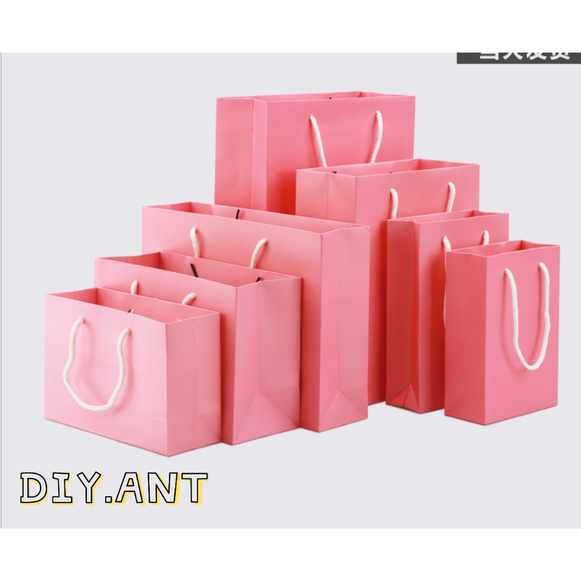 💐DIY💐 ถุงกระดาษ    กระดาษหนา ถุงของขวัญ ถุงหิ้ว ใส่ของรับไหว้ (สินค้าพร้อมส่งจำนวนมาก)