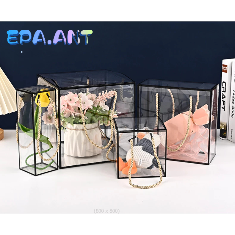 🌷EPA🌷กล่องใส กล่องPVCใส พับเองได้+ติดโลโก้ได้ ใส่ของขวัญ จัดเก็บของ
