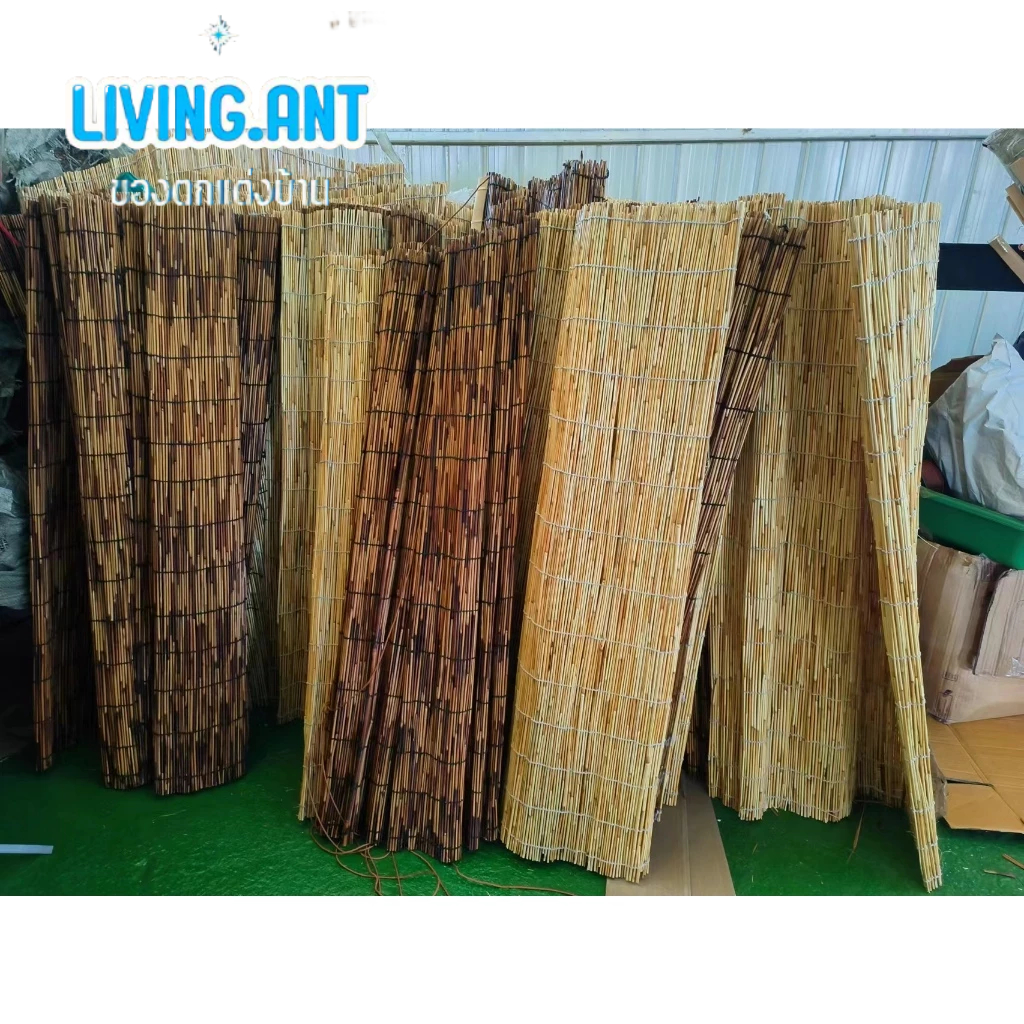 🍀Living🍀มู่ลี่ไม้ ผ้าม่าน ม่านประตู ผ้าม่านไม้ไผ่ทําด้วยกกที่สามารถยกและลดระดับได้ มีให้เลือก 2 สี