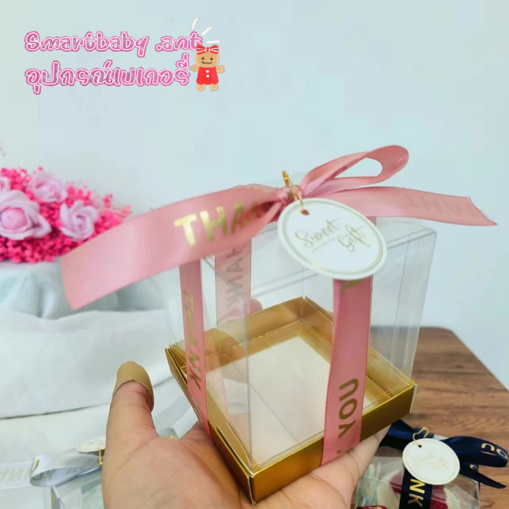 💥ถูกที่สุด💥กล่องเค้ก กล่องใส่ ใส่ของขวัญ ฟรีโบว์+ป้ายห้อย เลือกสีได้ - รูปที่ 4