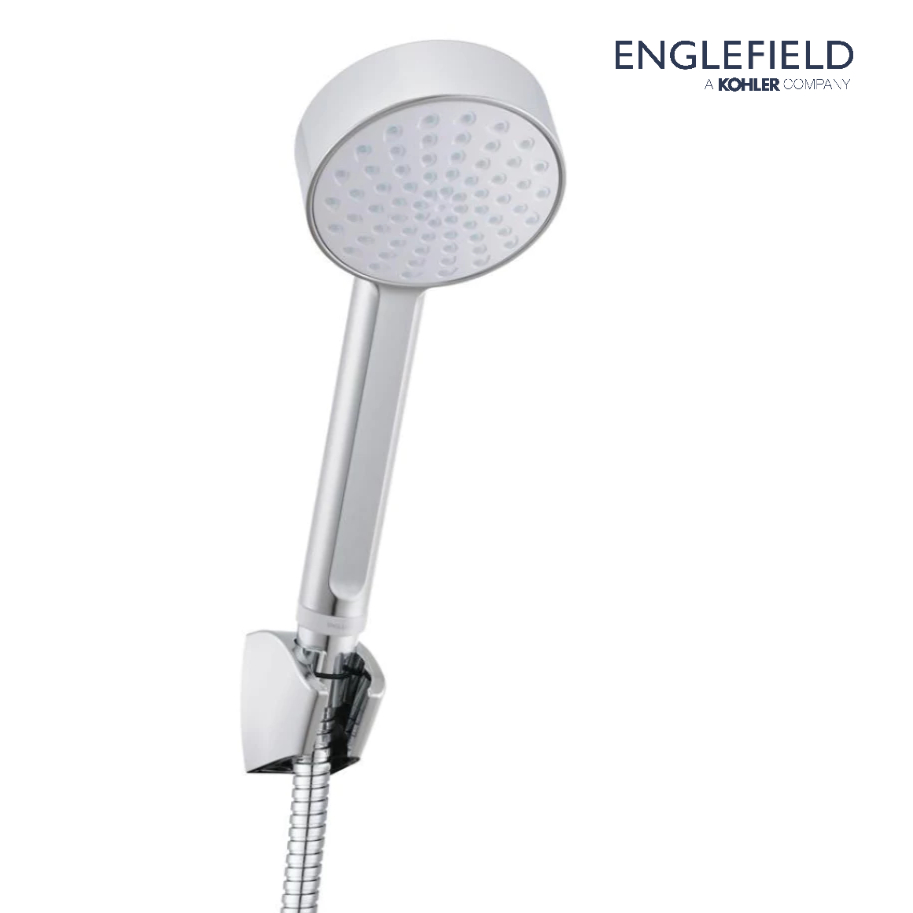 ENGLEFIELD Beat 1-way hand shower set, size 90mm ชุดฝักบัวสายอ่อน 1 ระดับ หัวฝักบัวขนาด 90มม. รุ่นบีท K-24004X-CP