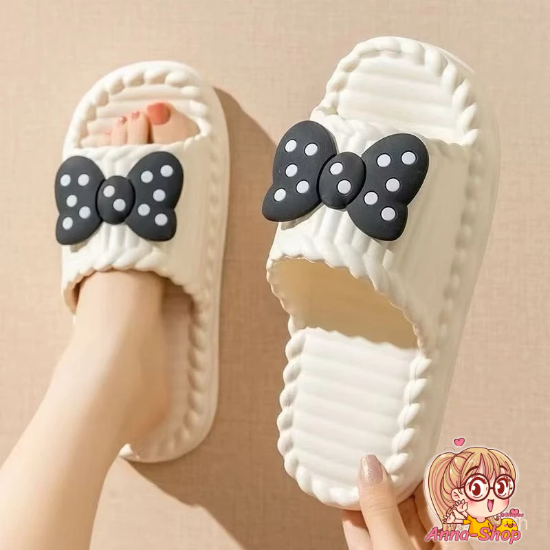 Anna shop รองเท้าแตะเพื่อสุขภาพแต่งโบว์น่ารัก เนื้อยาง EVA กันลื่น พื้นนิ่ม สีสันหลากหลาย T333