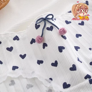 Anna shop มาใหม่ กางเกงใน สไตล์เกาหลี เอวกลาง แฟชั่นน่ารัก โทนขาวน้ำเงิน ผ้านิ่ม พร้อมส่ง CS047