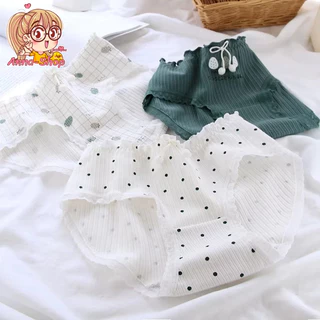 Anna shop กางเกงในแฟชั่น สไตล์น่ารัก สีพลาสเทส โทนขาวเขียว เอวกลาง ใส่สบาย พร้อมส่ง CS051