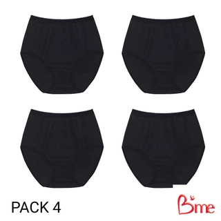 B'me กางเกงในเอวสูงผ้า Cotton รุ่น ME7101 (แพ็ก4ตัว) สีดำ สีนู้ด
