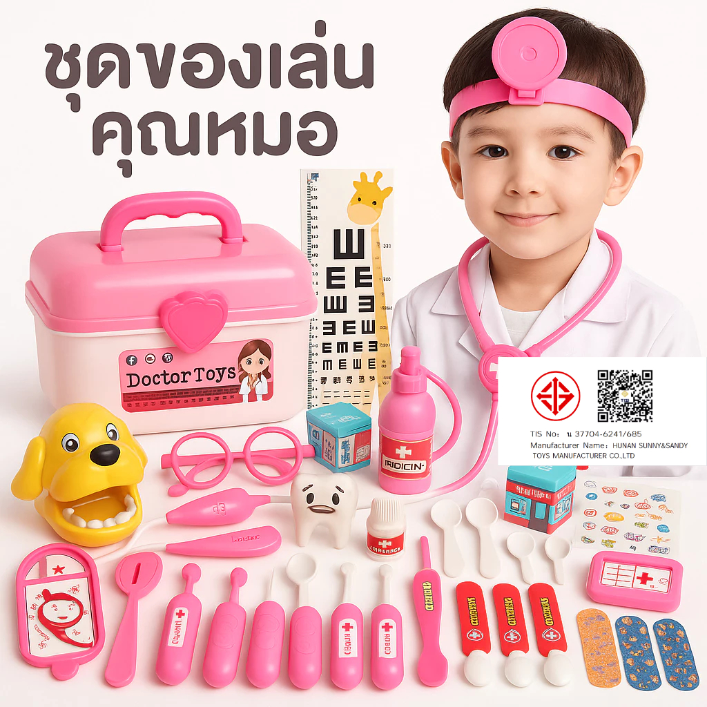 ของเล่นพัฒนาการเด็ก ชุดคุณหมอครบชุด 73 ชิ้น+กระเป๋า(2สี) ชุดหมอฟัน+อุปกรณ์มีไฟ ของเล่นบทบาทสมมติ เสริมทักษะ พร้อมส่งด่วน