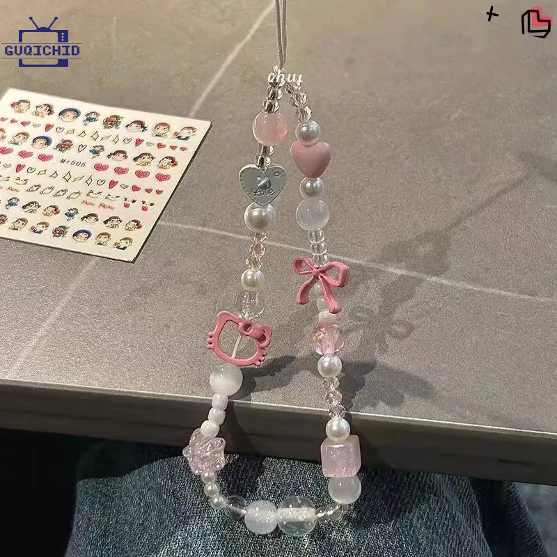 สายคล้องโทรศัพท์มือถือสายคล้องโทรศัพท์ลายโบว์คิตตี้ สายคล้องโทรศัพท์สั้น สายคล้องกล้อง สายคล้องโทรศัพท์น่ารักสำหรับผู้หญ