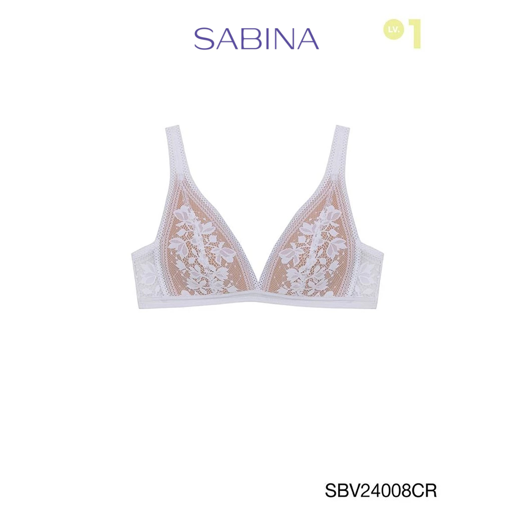 Sabina Mad Moiselle Basic Lace A/W 24 Level 2 เสื้อชั้นใน ไร้โครง รหัส SBV24008CR - สีครีม