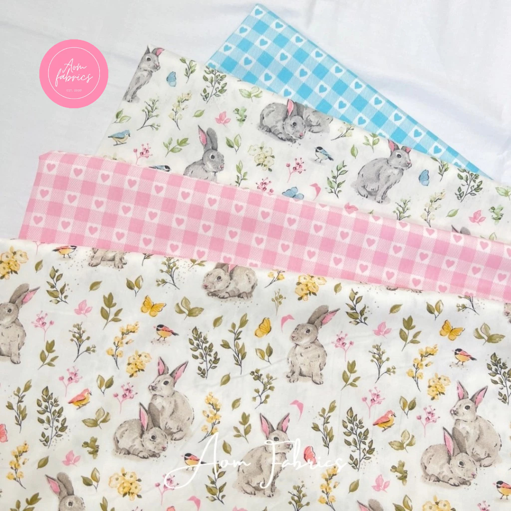Aom Fabrics ผ้าคอตตอน 100% twill 64 นิ้ว No.810-815 เนื้อเนียนนุ่ม ผ้าเมตร ผ้านำเข้า พร้อมส่ง