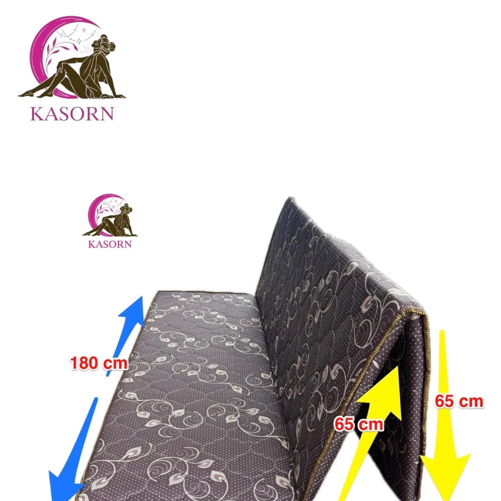 ที่นอนยางพารา PE 6ฟุต แบบ3พับ 180x195 cm หนา 1.5 นิ้ว หุ้มผ้าแพรเงาสวยงาม(นอนไม่ยุบ)