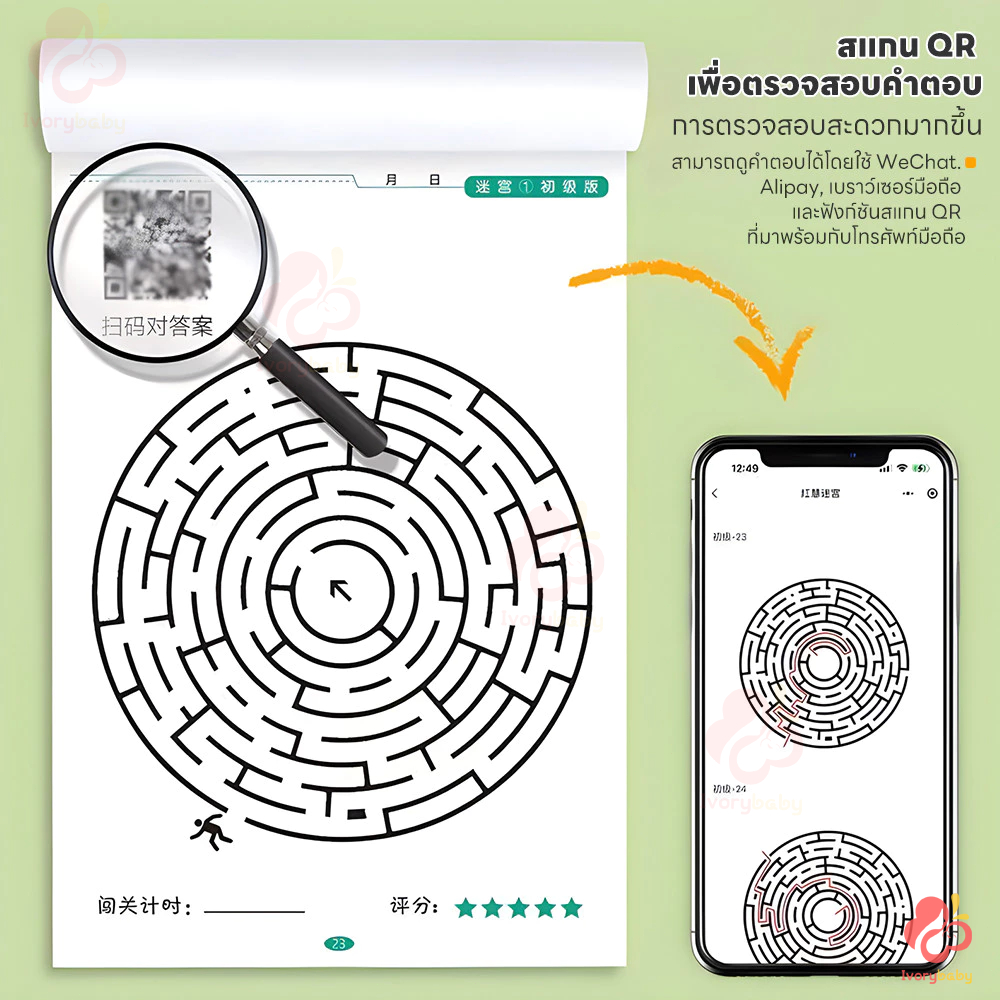 IVORYBABY หนังสือเขาวงกต ของเล่นเสริมการเรียนรู้ ฝึกสมาธิ ของเล่นเสริมพัฒนาการเด็ก สําหรับเด็ก ของเล่นเสริมพัฒนาการ - รูปที่ 5