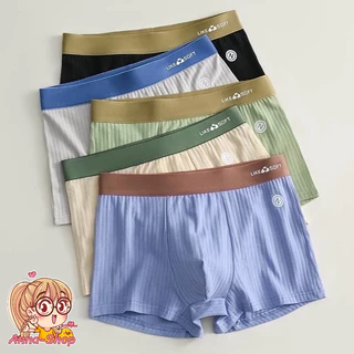 Anna shop กางเกงบ็อกเซอร์ผู้ชาย สีพื้นคลาสสิค สไตล์ใหม่ ผ้านิ่มระบายอากาศได้ดี ราคาถูกที่สุด A3206