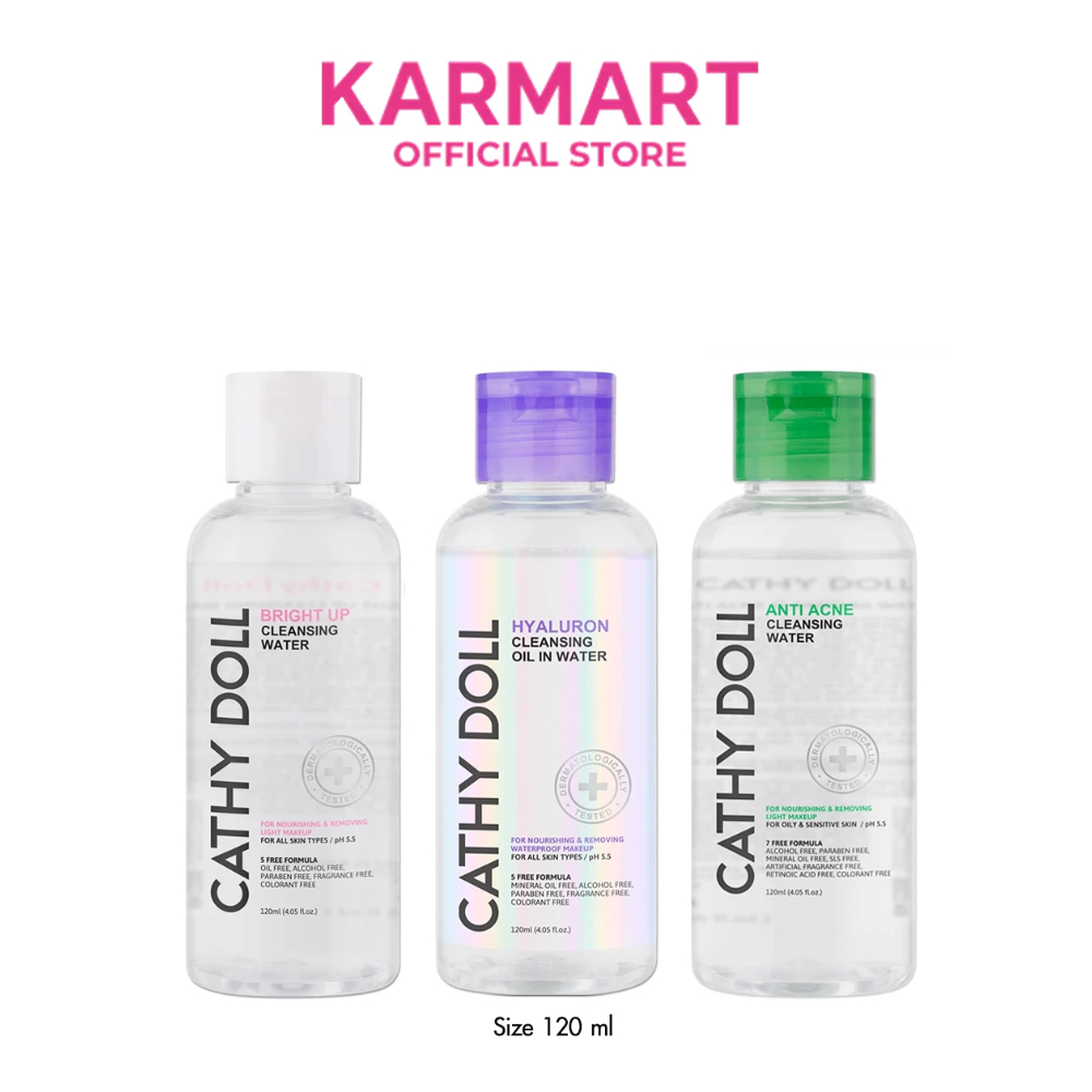 Cathy Doll คลีนซิ่งวอเตอร์120ml [Y24] [สูตร Bright up,สูตร Hyaluron,สูตร Anti Acne ]