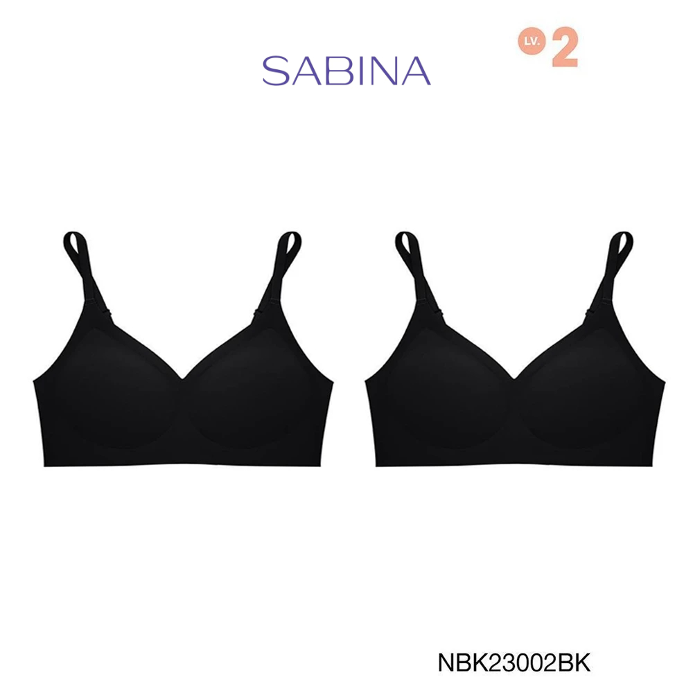 [Online Exclusive]Sabina Soft Collection (Set 2 ชิ้น) Level 2 เสื้อชั้นใน ไร้โครง รหัส NBK23002BK - 