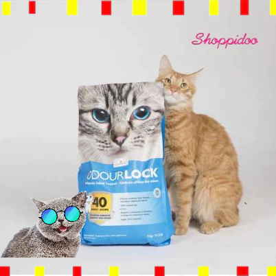 (12กก.) Odour Lock ทรายแมวภูเขาไฟ กลิ่นออริจินัล โอเดอล็อก พรีเมี่ยม ไม่มีฝุ่น.(ทรายแมวหินภูเขาไฟ ทรายแมว)