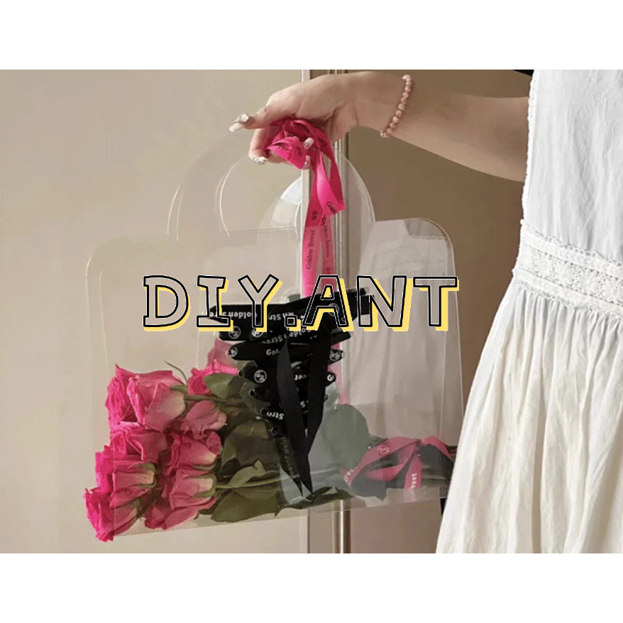 💐DIY💐 ถุงพลาสติก กระเป๋าช่อดอกไม้ ใส่ดอกไม้ เป็นของขวัญ ของชำร่วย วันเกิด วันวาเลนไทน์