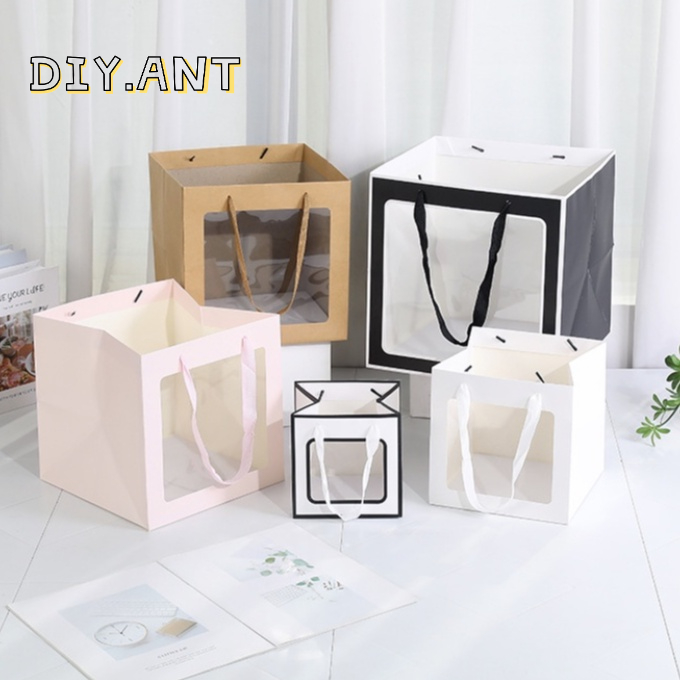 💐DIY💐 ถุงกระดาษ ใส่ ช่อดอกไม้ ตุ๊กตา ถุงใส่ของขวัญ  สวยๆ (สินค้าพร้อมส่งในไทย)