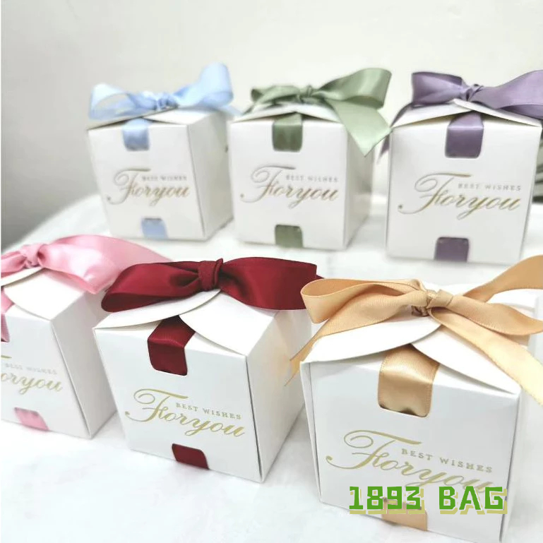 🍭 กล่องของขวัญ ผูกริบบิ้นโบว์ สุดหรู ทรงสี่เหลี่ยม ใส่ของชำร่วย ของขวัญชิ้นเล็ก ของที่ระลึก พร้อมส่ง - รูปที่ 3