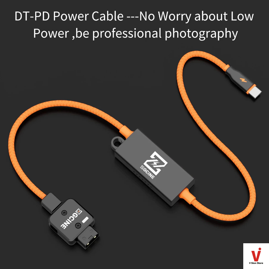 พร้อมส่ง ZGCINE DT-PD 20" D-Tap to USB-C PD 2-Way V-Mount Charger Braided