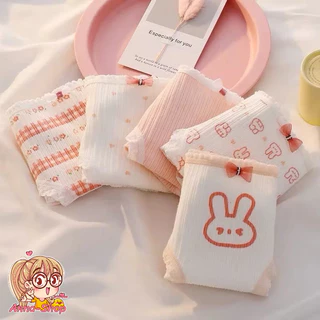 Anna shop กางเกงใน สไตล์เกาหลี เอวกลาง แฟชั่นน่ารัก ผ้านิ่ม พร้อมส่ง CS048