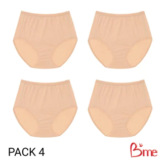 B'me กางเกงในเอวสูงผ้า Cotton รุ่น ME7101 (แพ็ก4ตัว) สีดำ สีนู้ด