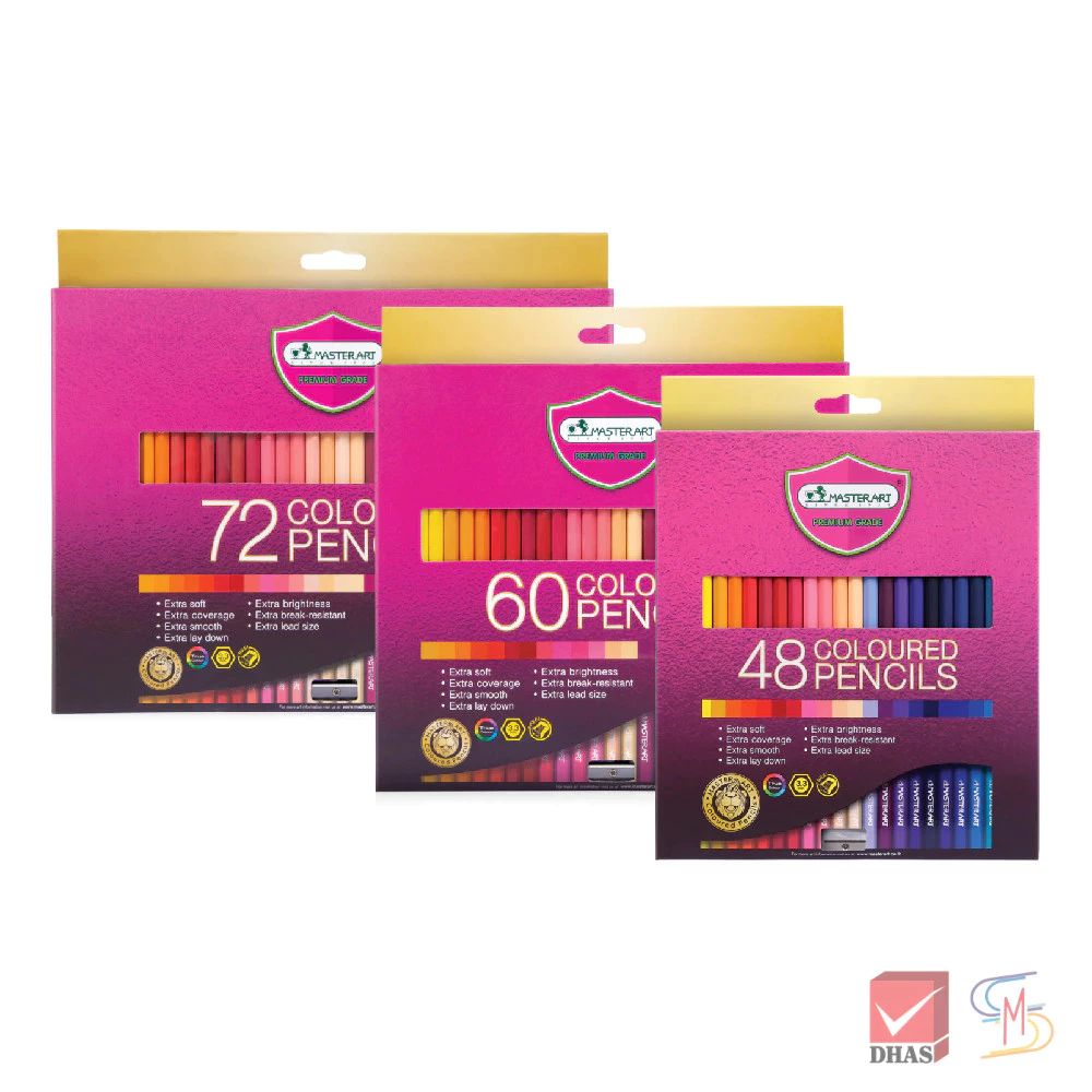 Master Art มาสเตอร์อาร์ต สีไม้ ดินสอสี แท่งยาวรุ่น 48 สี 60 สี 72 สี จำนวน 1 กล่
