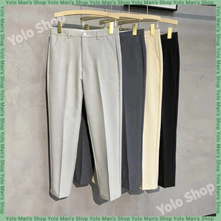 กางเกงลำลองผู้ชายขาเก้าทรงเรียวสีทึบฤดูร้อน กางเกงสแล็คชาย  …