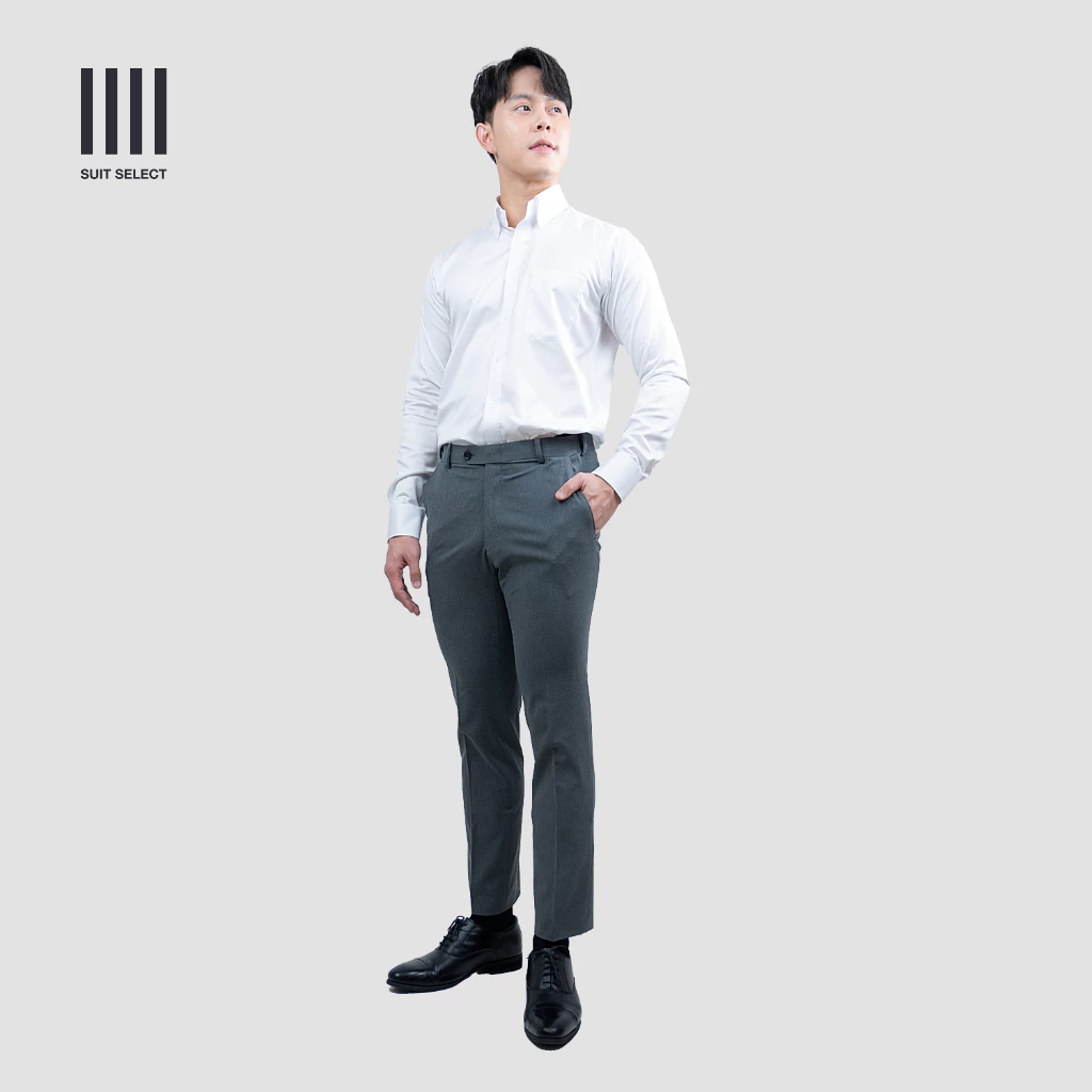 SUIT SELECT 4S SUPER NON-IRON PANTS (Gray) กางเกงสีเทา ซักเครื่องได้ ไม่ต้องรีด