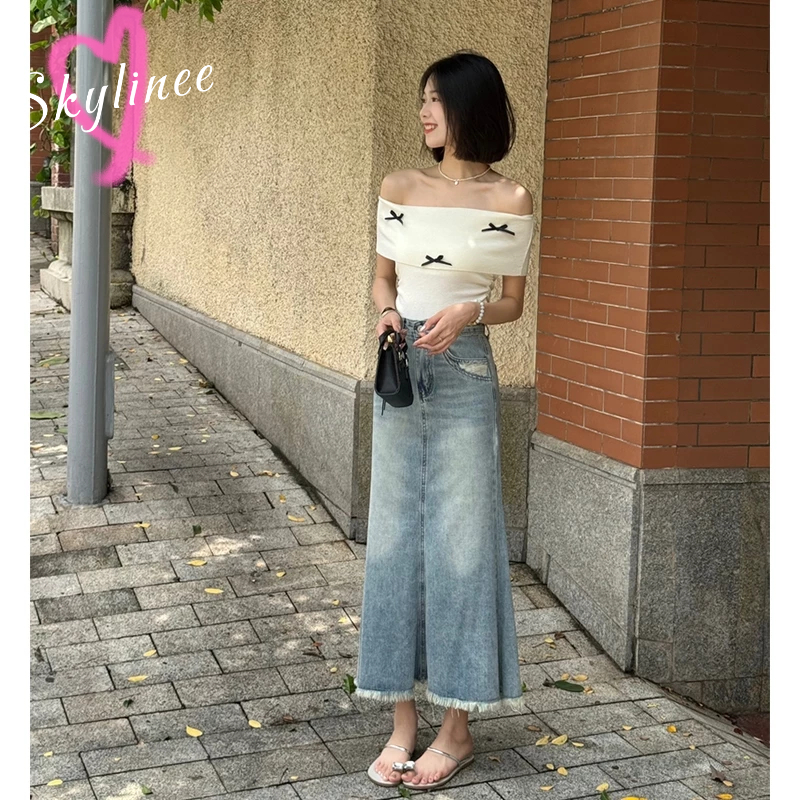 จัดส่งทันที เสื ้ อยืดผู ้ หญิง 2024 Bowknot เพียงปิดไหล ่ สีทึบสไตล ์ ใหม ่ แขนสั ้ นทุกการแข ่ งขัน SL