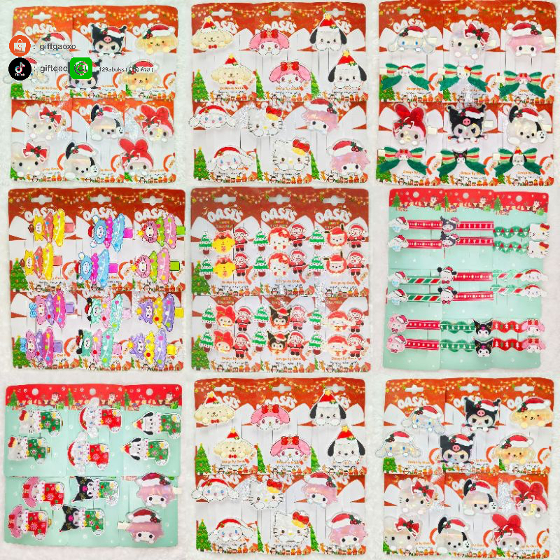 พร้อมส่งจากไทย กิ๊บหนีบผมอะคริลิค ลายซานริโอ้ คอลเลคชั่น Christmas with Sanrio ราคาต่อคู่
