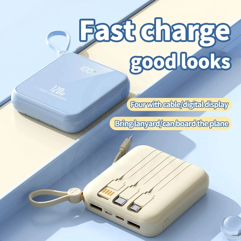 KKSKY powerbank fast charge 22.5W 20000mAh พาวเวอร์แบงค์ มีสายชาร์จในตัว แบตสำรองพกพา ประกัน1ปี