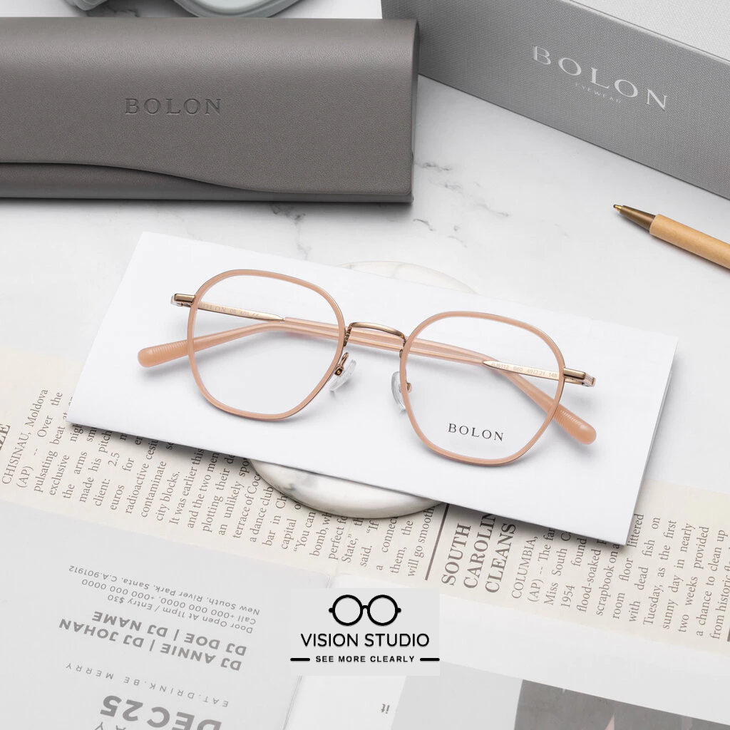 แว่นสายตา BOLON รุ่น BJ6112 B60 Gold โบลอน กรอบแว่น สายตาสั้น สายตายาว กรองแสง แท้  ส่งฟรี