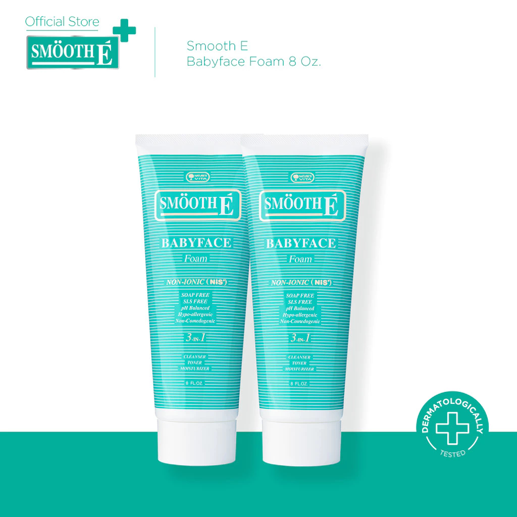 [แพ็คคู่สุดคุ้ม] Smooth E Babyface Foam 8 Oz. สมูทอี เบบี้เฟส โฟม pH5 ลดสิวผิวแข็งแรง สำหรับคนผิวมัน