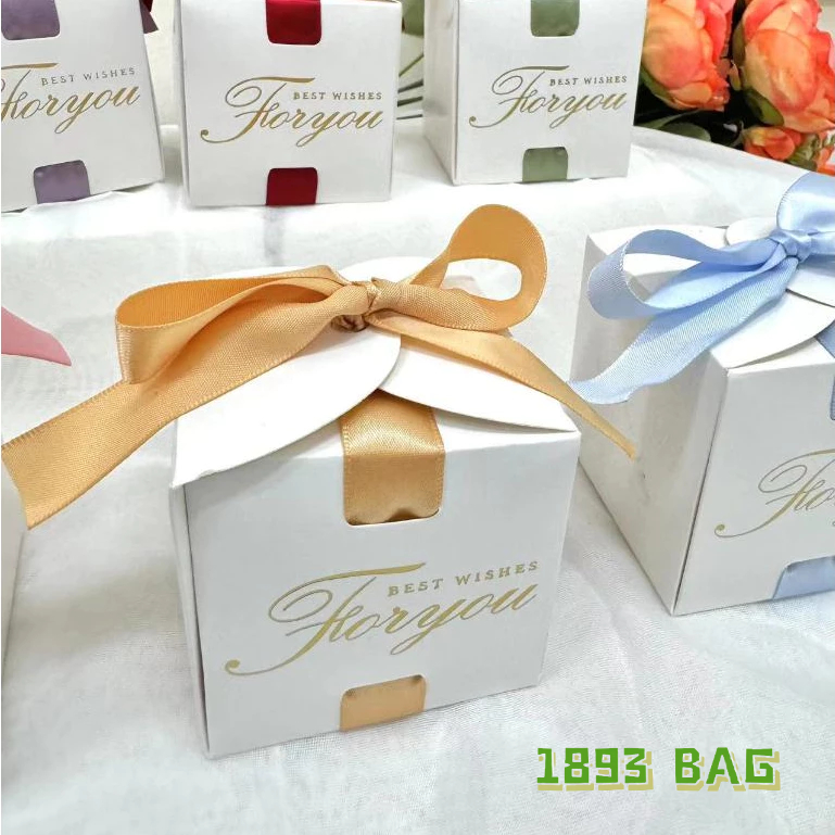 🍭 กล่องของขวัญ ผูกริบบิ้นโบว์ สุดหรู ทรงสี่เหลี่ยม ใส่ของชำร่วย ของขวัญชิ้นเล็ก ของที่ระลึก พร้อมส่ง - รูปที่ 6